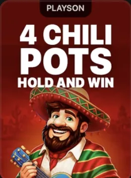 4 Chili Pots Hold And Win cover: smiling guitarist in a sombrero