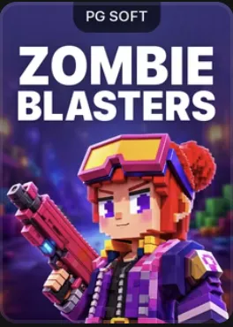 Zombie Blasters cover: pixel-art hero with goggles and a blaster